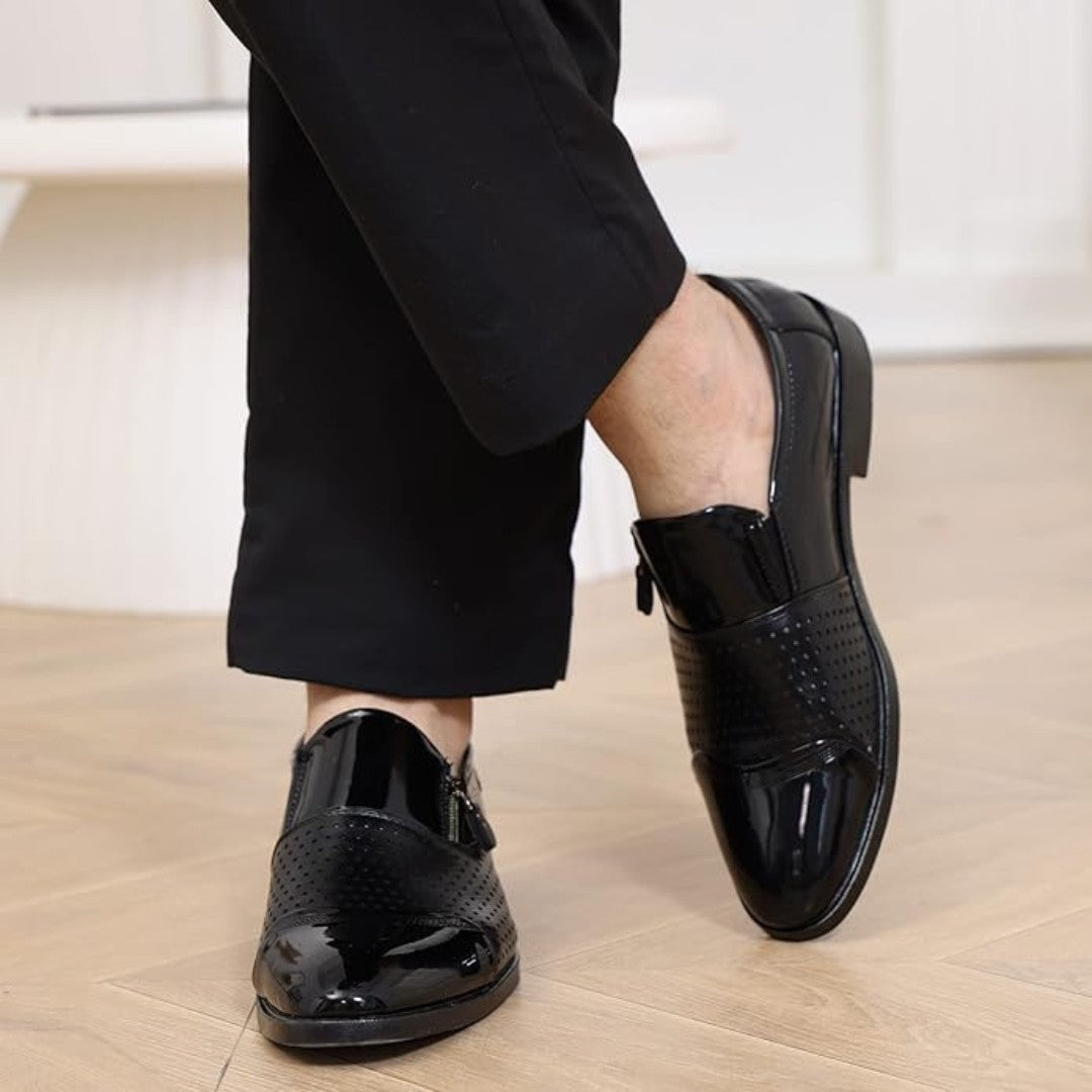 Sleek High Heel Ankle Shoes with Zipper Closure