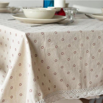 Floral Pattern Cotton Table Cloth