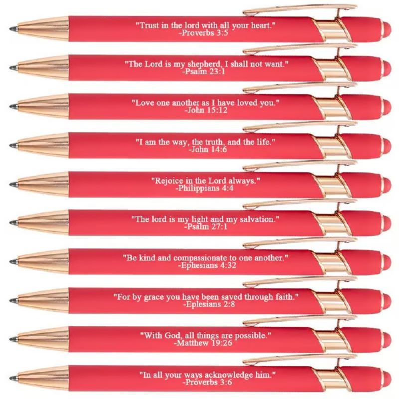 Inspiring Christian Quote Ballpoint Pens - 10 Pack
