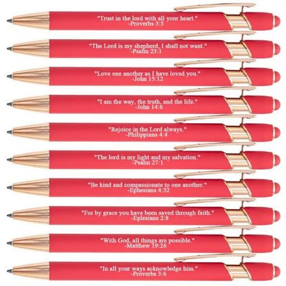 Inspiring Christian Quote Ballpoint Pens - 10 Pack