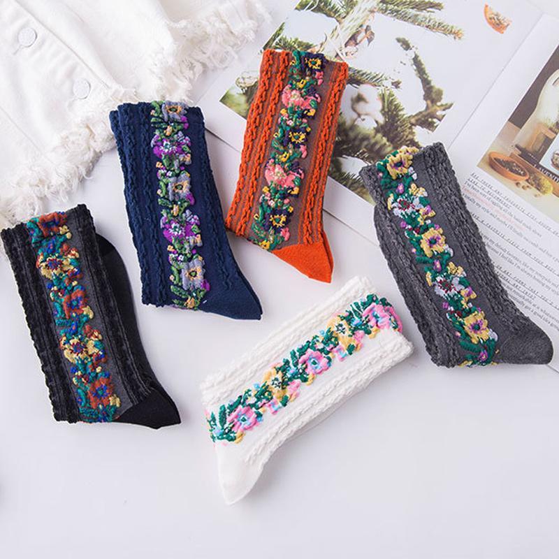 Classic Floral Patterned Sock Set (5 Pairs)