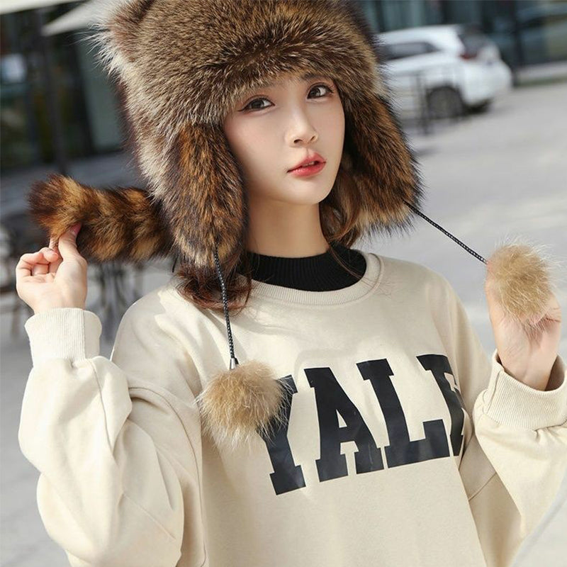 Adorable Faux Fur Raccoon Parent Kid Hat