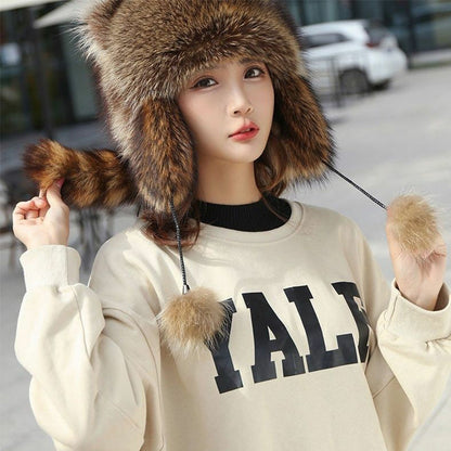 Adorable Faux Fur Raccoon Parent Kid Hat