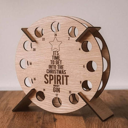 Festive Holiday Countdown Tree - Reusable Wood Wine Holder