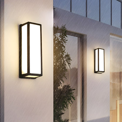 Outdoor Slim LED Motion Activated Black Wall Light