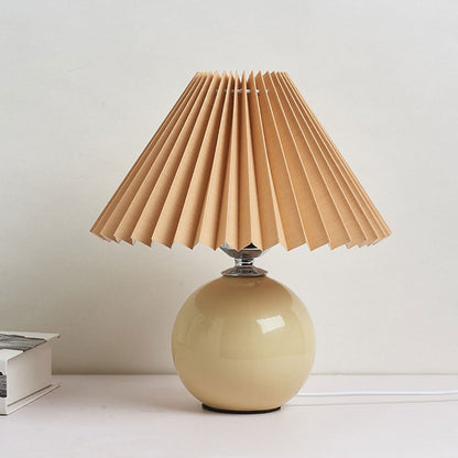 Simple Ceramic Desk Lamp with Folded Shade