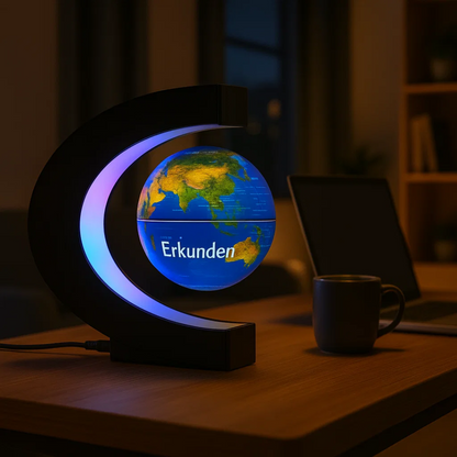 Glowing LED Floating Globe Lamp with Magnetic Base