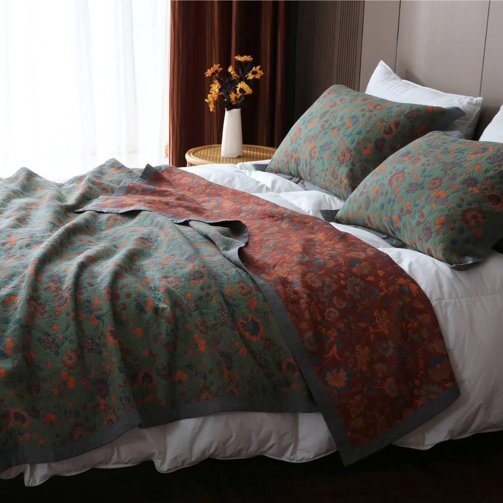 Classic Floral Throw Blanket – Vintage Style - Cofik