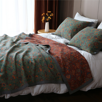 Classic Floral Throw Blanket – Vintage Style - Cofik