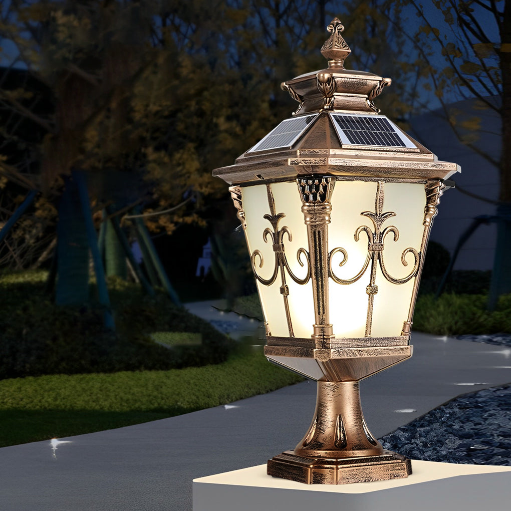 Vintage Design Outdoor Solar Powered Fence Post Lights - Cofik