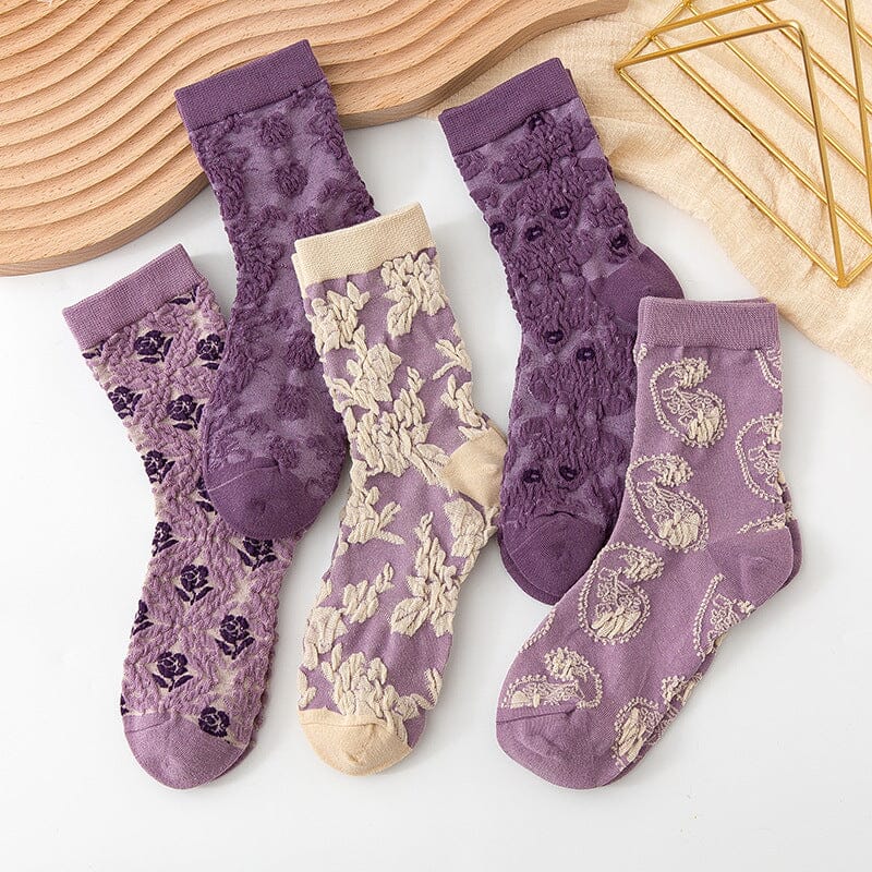 Colorful Womens Flower Patterned Socks (10 Pack)