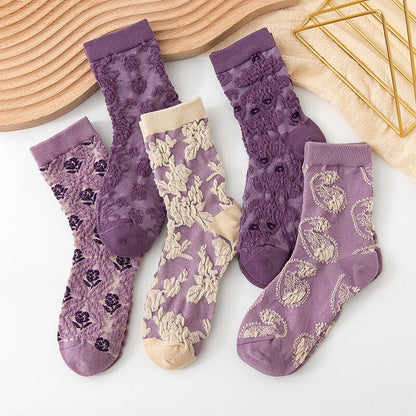 Colorful Womens Flower Patterned Socks (10 Pack)