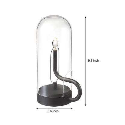 Elegant Glass Dome LED Candle Table Lamp