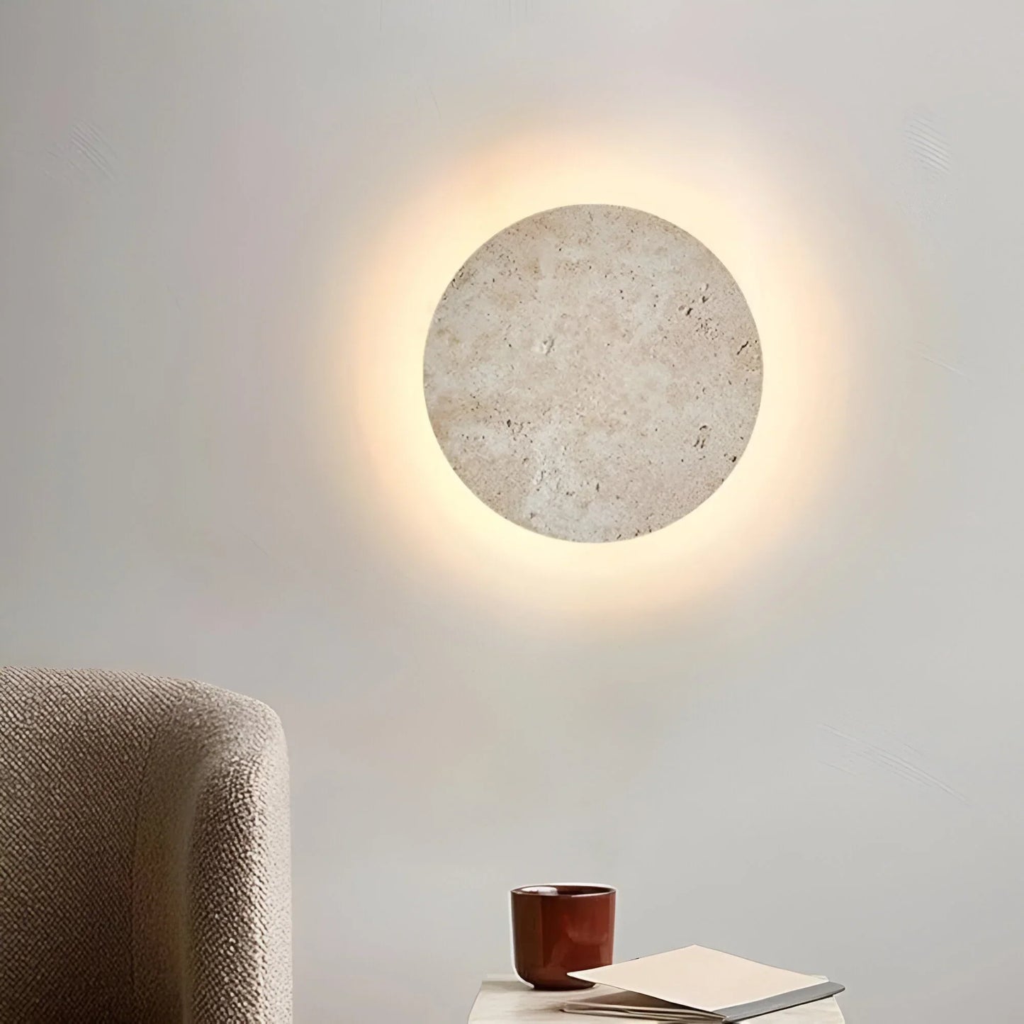Natural Rock Style Circular Wall Lamp