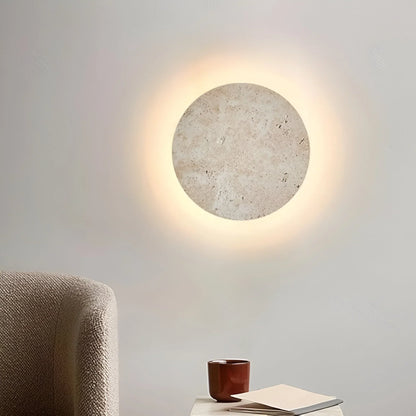 Natural Rock Style Circular Wall Lamp