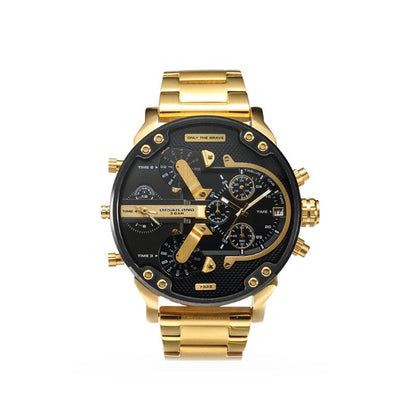 Modern Stainless Steel Quartz Chrono Watch
