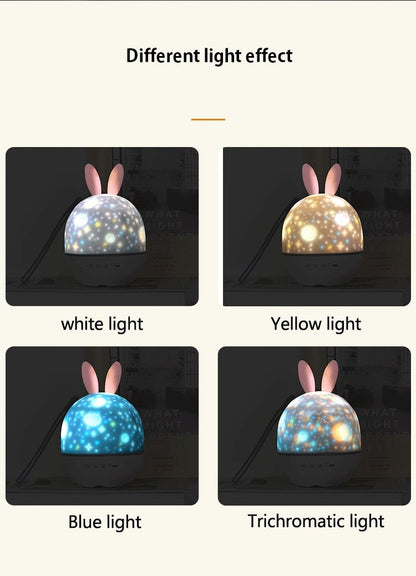 Colorful Bunny Star Night Light Projector