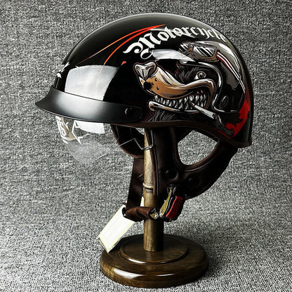 Sleek Chopper Motorcycle Helmet with Simple Style