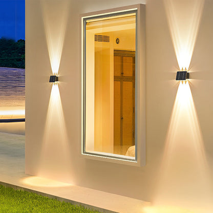 Outdoor LED Solar Powered Black Wall Lamps