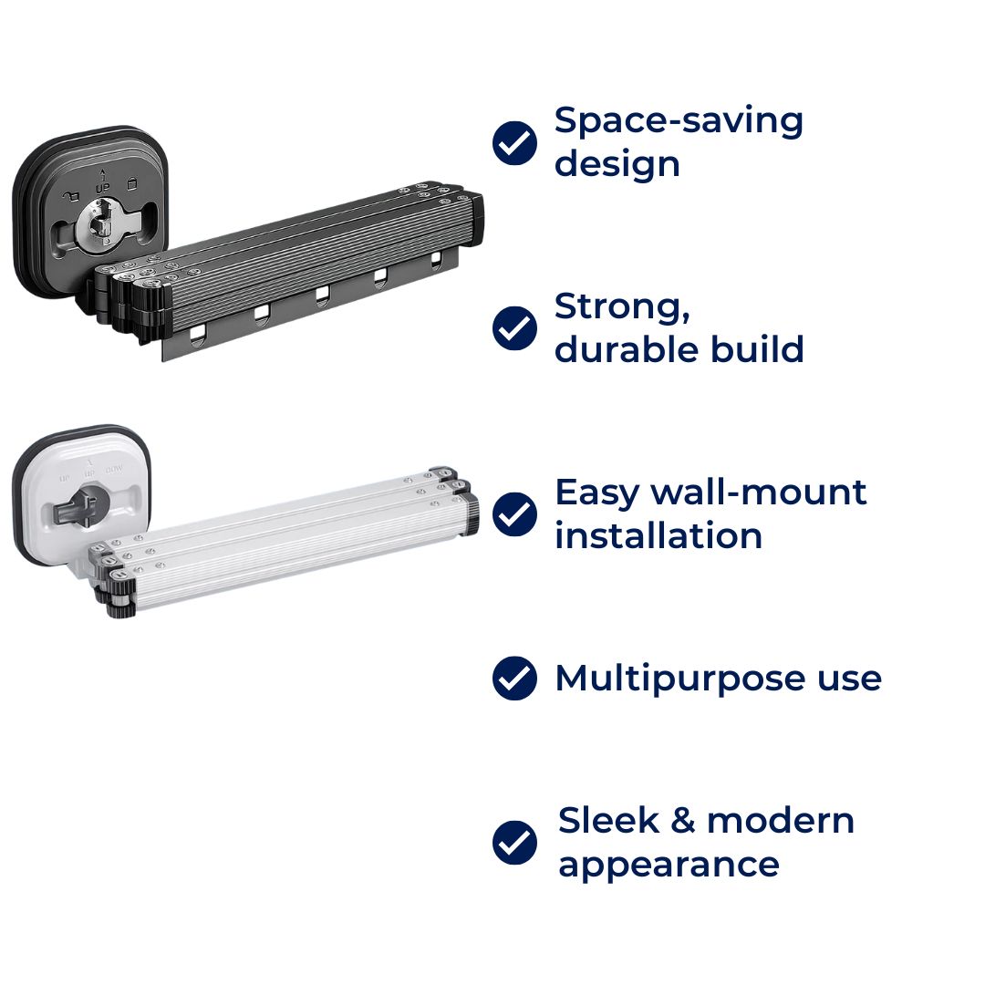 Compact Folding Wall Hanger Stainless Steel Rack
