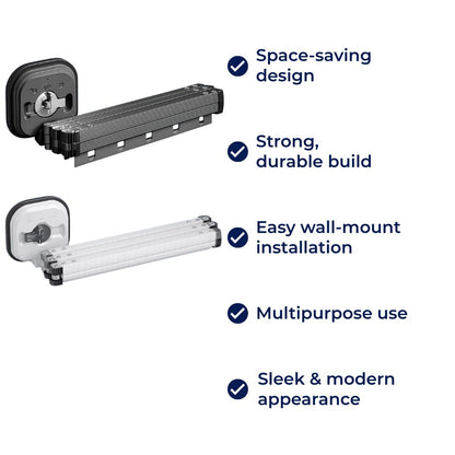 Compact Folding Wall Hanger Stainless Steel Rack