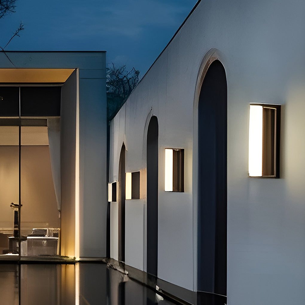 Outdoor LED Solar Wall Lamp Waterproof Modern Linear Light