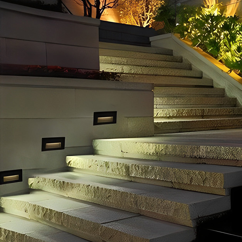 Sleek Recessed LED Wall Step Lights 3W Aluminum