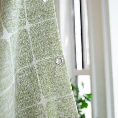 Colorful Checkered Shower Curtain with Tassels Waterproof Bathroom