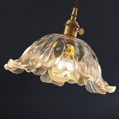Elegant Floral Hanging Glass Lamp