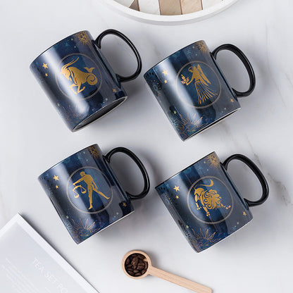Navy Blue Astrology Ceramic Coffee Mug
