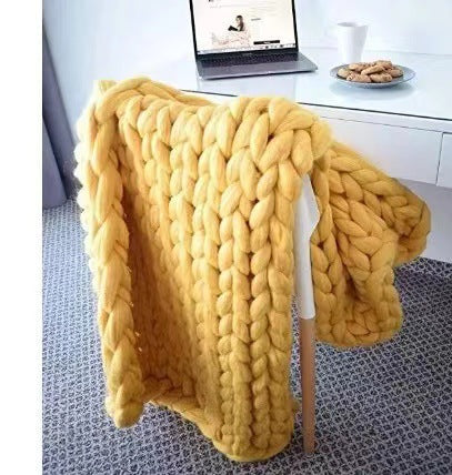 Thick Cozy Knitted Throw Blanket