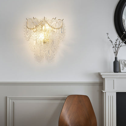 Elegant Glass Wall Light with Gold Accent
