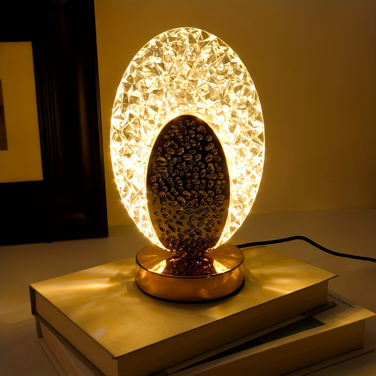 Soft Touch LED Desk Lamp with Decorative Feather Shade
