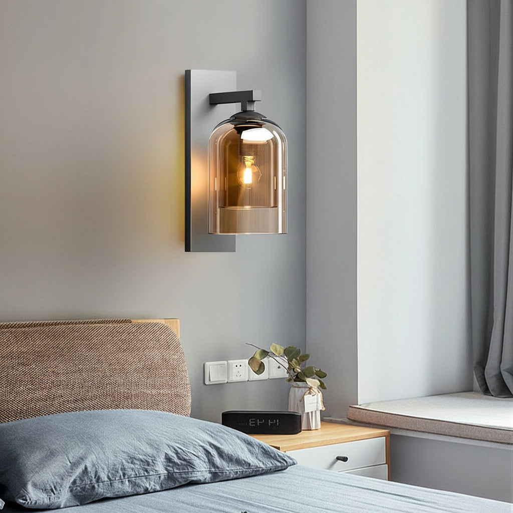 Contemporary Glass Metal LED Wall Light