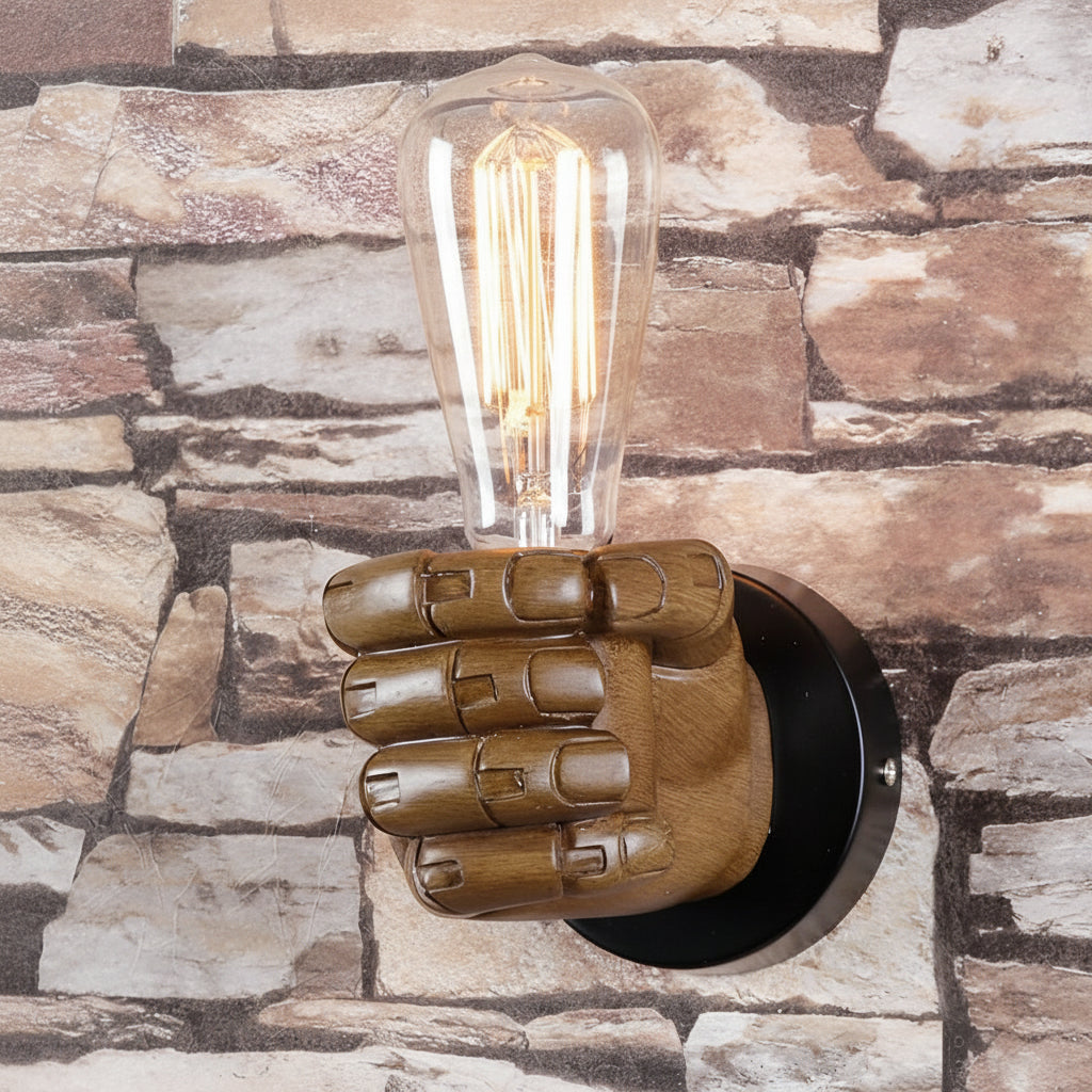 Unique Metal Fist Wall Light