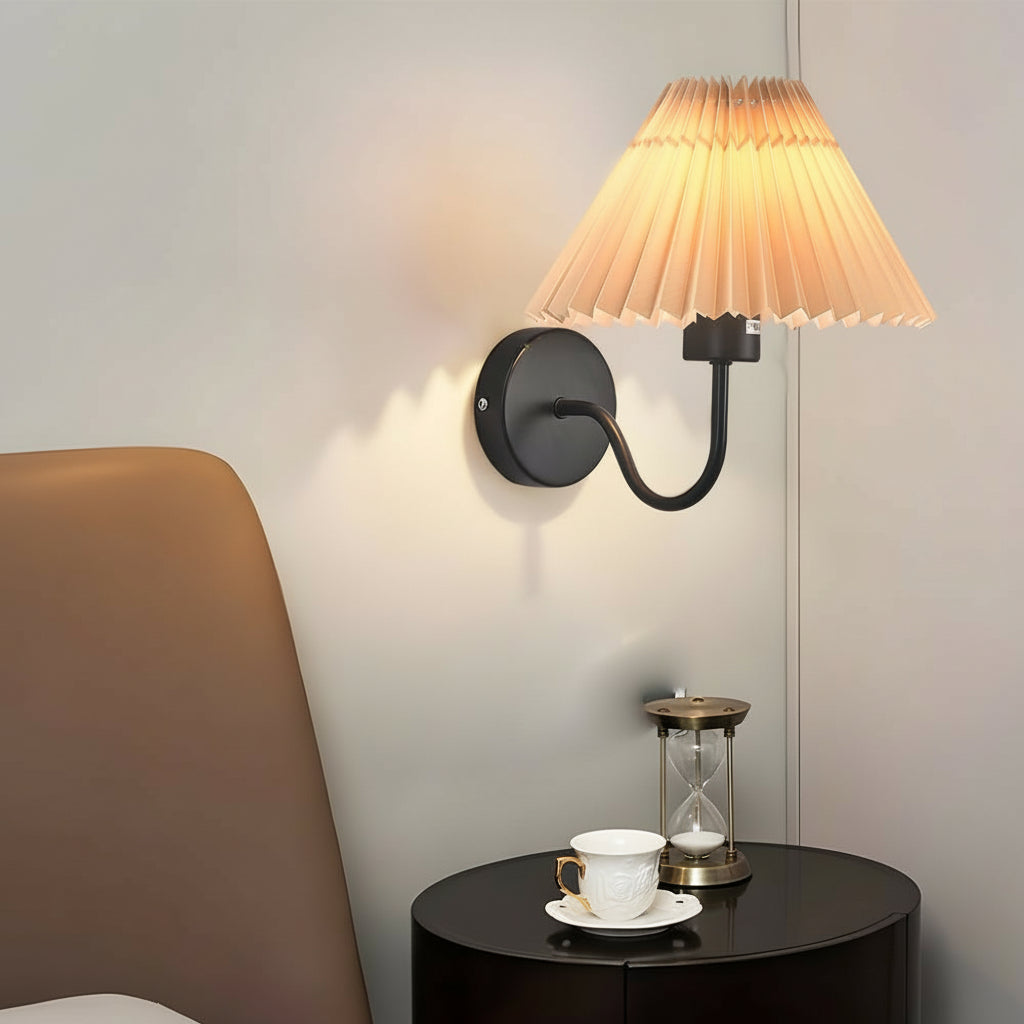 Classic Metal LED Wall Lamp with Textured Shade