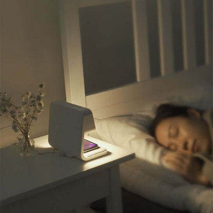 Smart 3-in-1 Bedside Table Lamp with Wireless Charger and Clock
