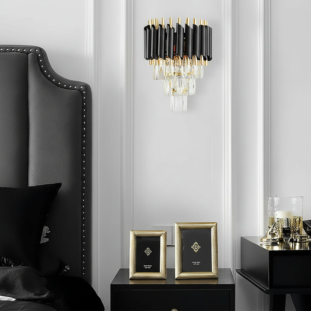Contemporary Crystal Gold Wall Lamp