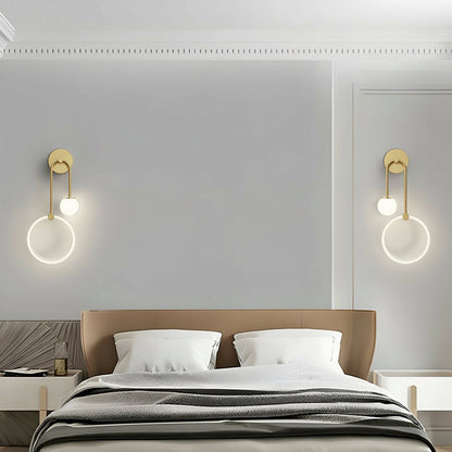 Contemporary 2-Light Gold Wall Lamp