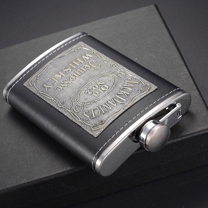 Premium Metal Whiskey Flask Gift Set