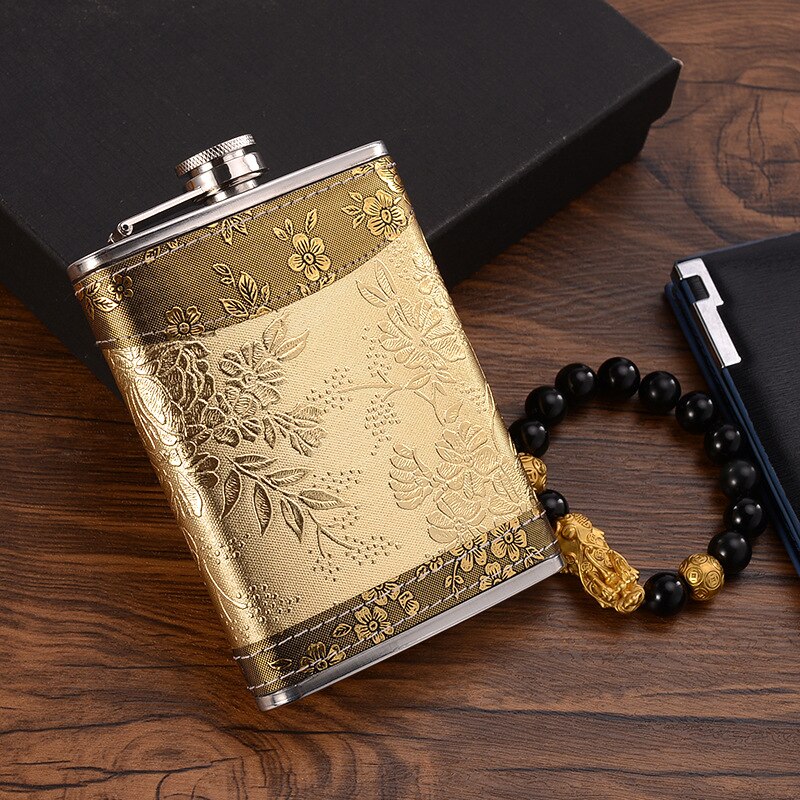 Premium Metal Whiskey Flask Gift Set