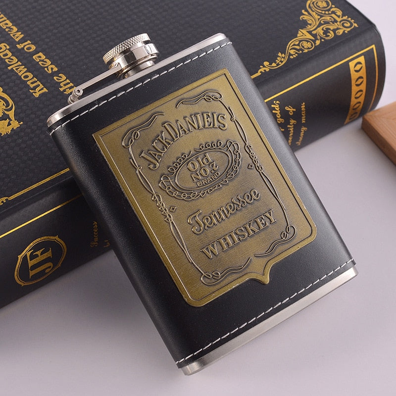 Premium Metal Whiskey Flask Gift Set