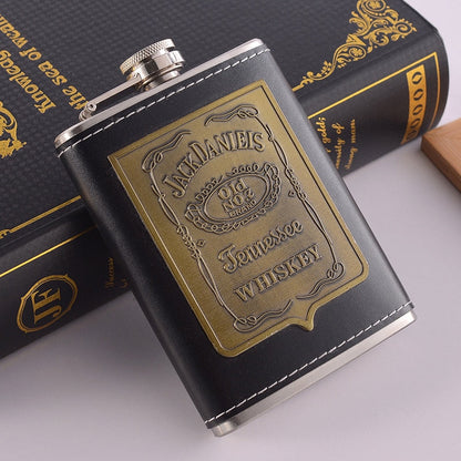 Premium Metal Whiskey Flask Gift Set