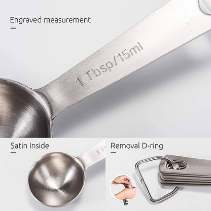 Premium 9-Piece Stainless Steel Measuring Spoon Set