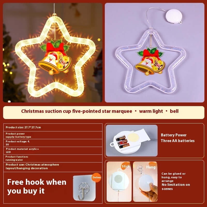 Festive Christmas Star LED Window Light Decoration - Cofik