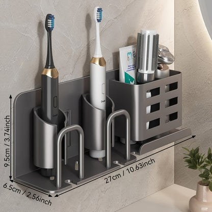 Sleek Wall Mounted Toothbrush Holder with Drainage