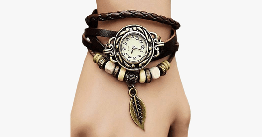 Stylish Leaf Pattern Vintage Watch - Cofik