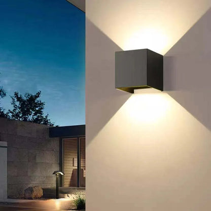 Dark Grey Metal Outside LED Wall Light