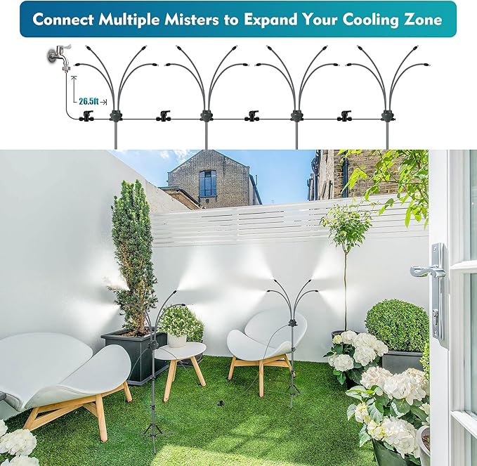 Portable Outdoor Misting Fan System for Patios