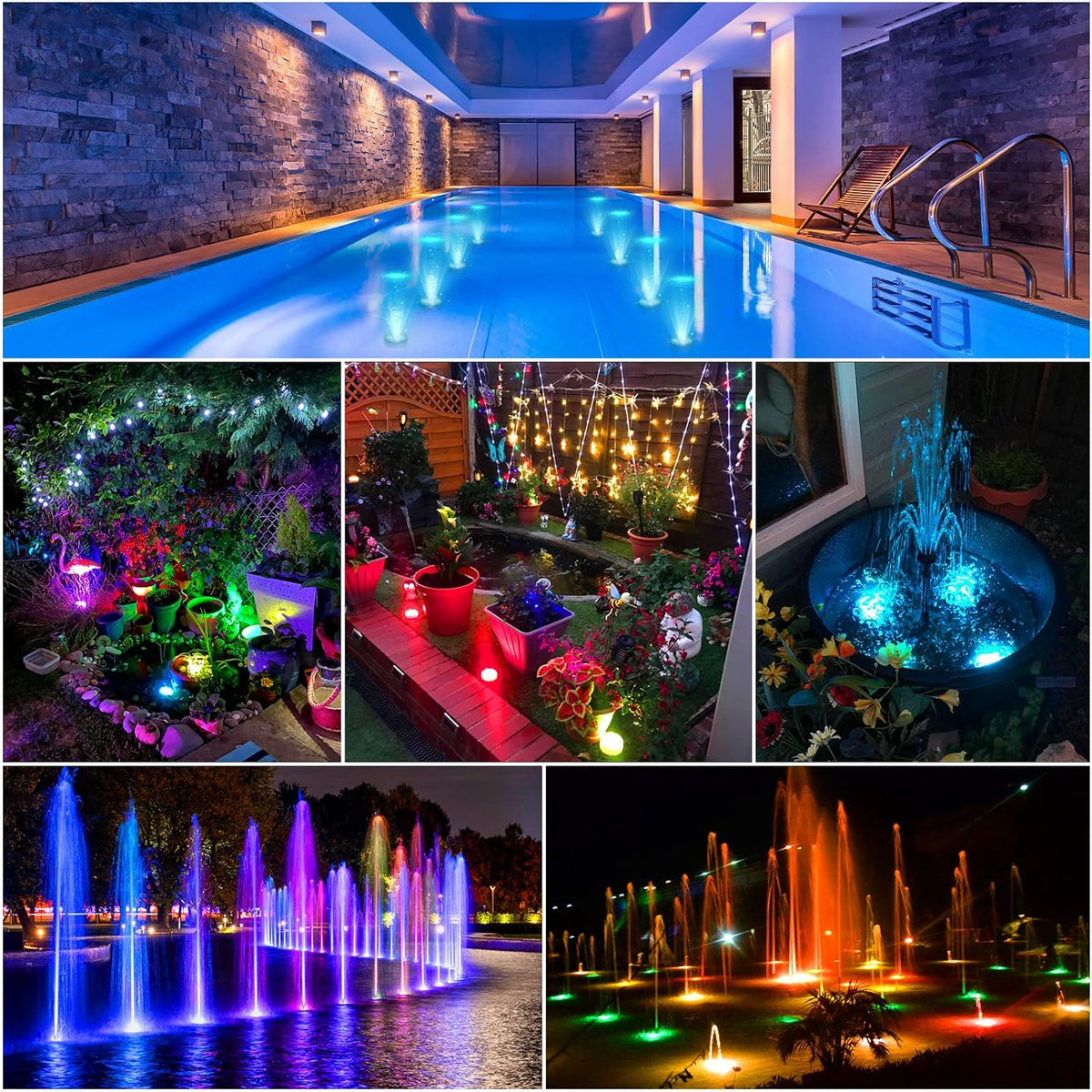 Colorful Pool Light with 10 LED Underwater Lights